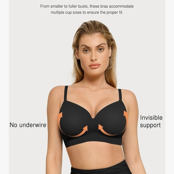 Popilush Seamless Black Bra‎ Small - Picture 2 of 6